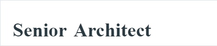 Senior Architect